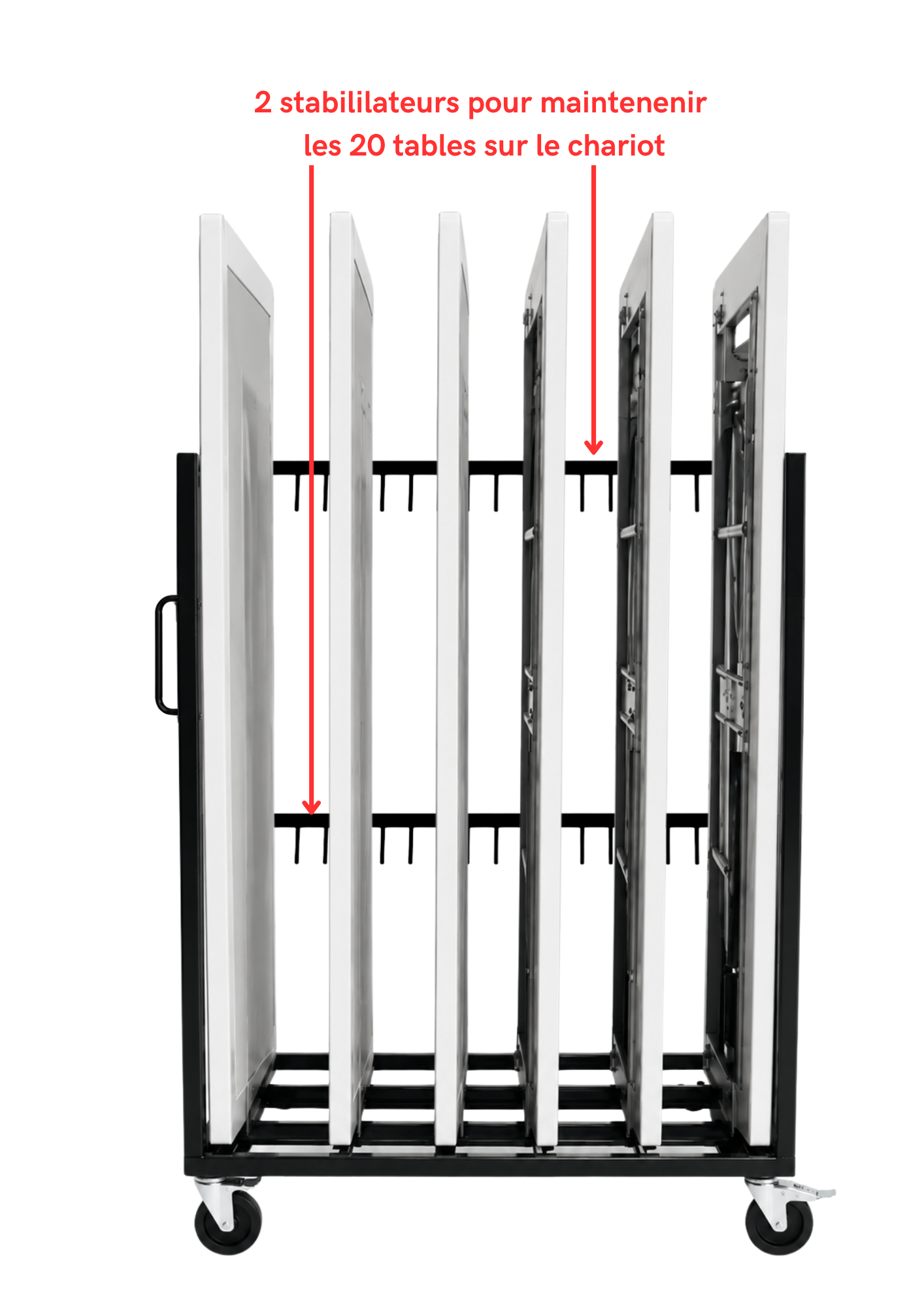 Pack de 1 Chariot EXCLUSIF + 20 tables 183x76 – Image 3
