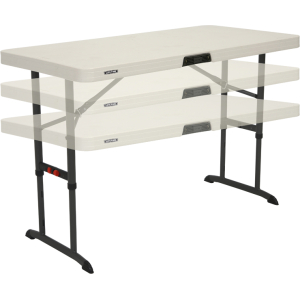 Table pliante traiteur rectangulaire réglable en hauteur 122 x 61 (beige) NESTING