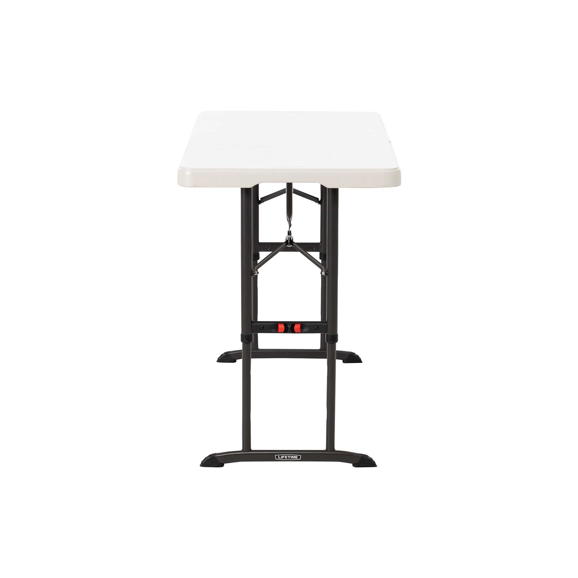 Table pliante traiteur rectangulaire réglable en hauteur 122 x 61 (beige) NESTING – Image 2
