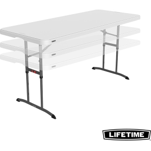 Table pliante traiteur ajustable rectangulaire 183cm NESTING (blanc)